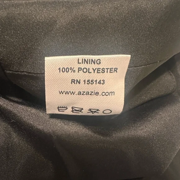 Azazie Black Julie Chiffon A-Line Bow Dress Size A6 - Picture 7 of 9